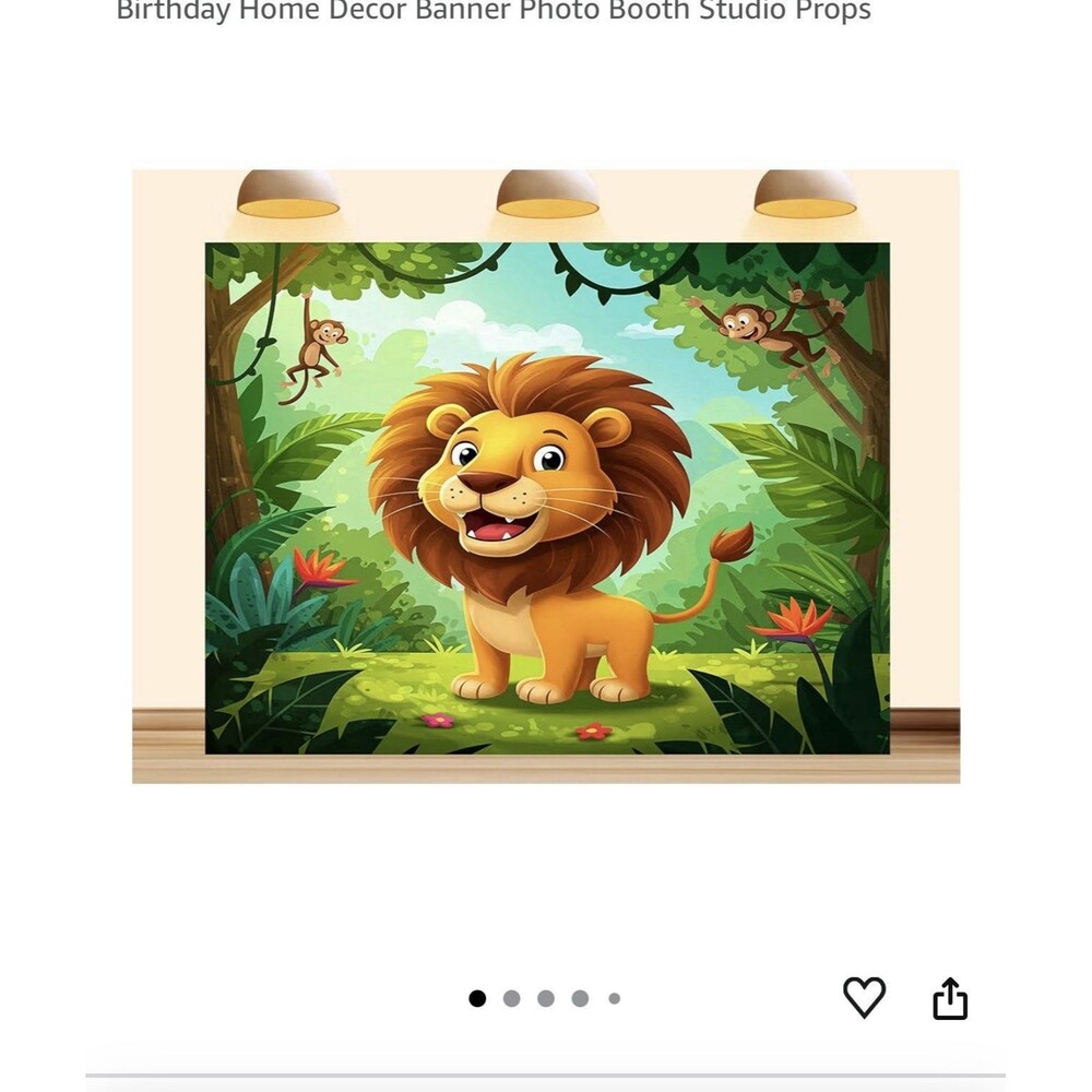 7x5 Foot Jungle Lion Safari Event Photo Backdrop NEW Decoration Africa Party